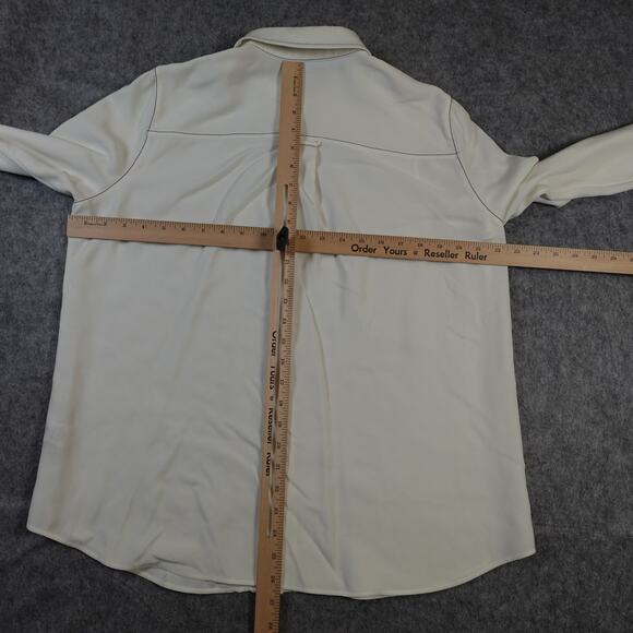 Lafayette 148 Top Womens Large Button Front Shirt Contrast Stitching Long Sleeve - Picture 6 of 9